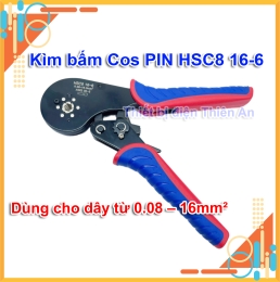 Kìm Bấm Cos Đầu Cosse 0.08-16mm² HSC8 16-6A Dùng Bấm Cos Pin Kim Rỗng, Cos Ống Tròn, Cos Vuông Cho Dây Điện