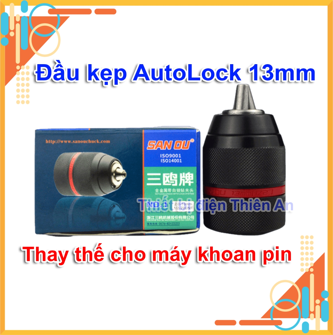 đầu kẹp mũi khoan 13mm auto lock SANOU