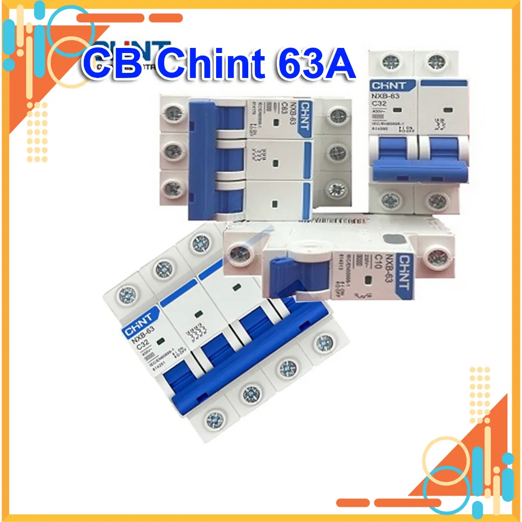 Aptomat MCB 2P 63A loại lắp thanh ray DIN