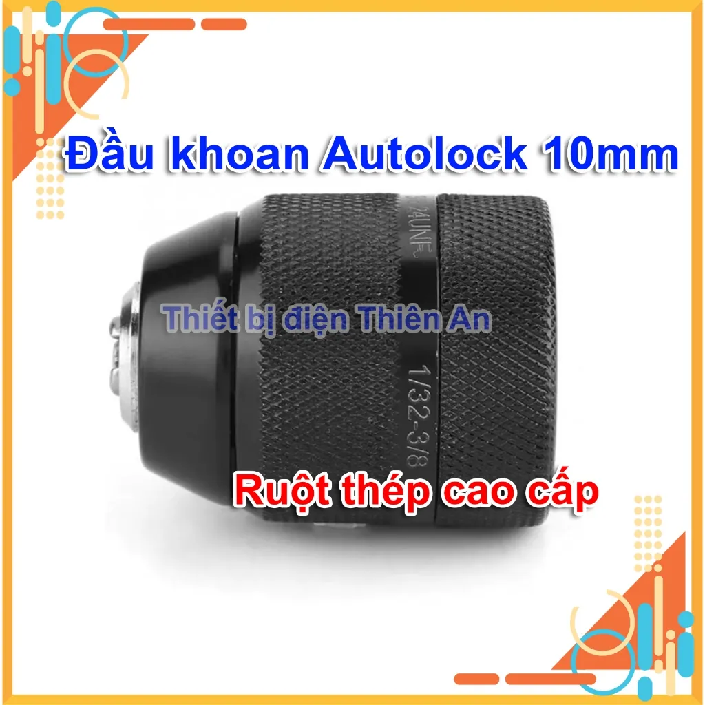 đầu kẹp mũi khoan 10mm kim loại autolock