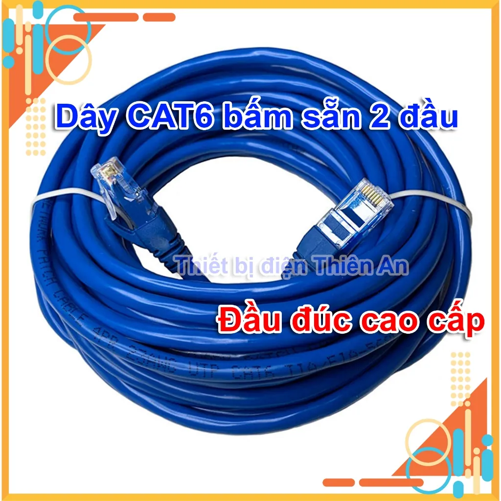 Dây mạng Cat6 bấm sẵn 2 đầu RJ45 nhiều độ dài