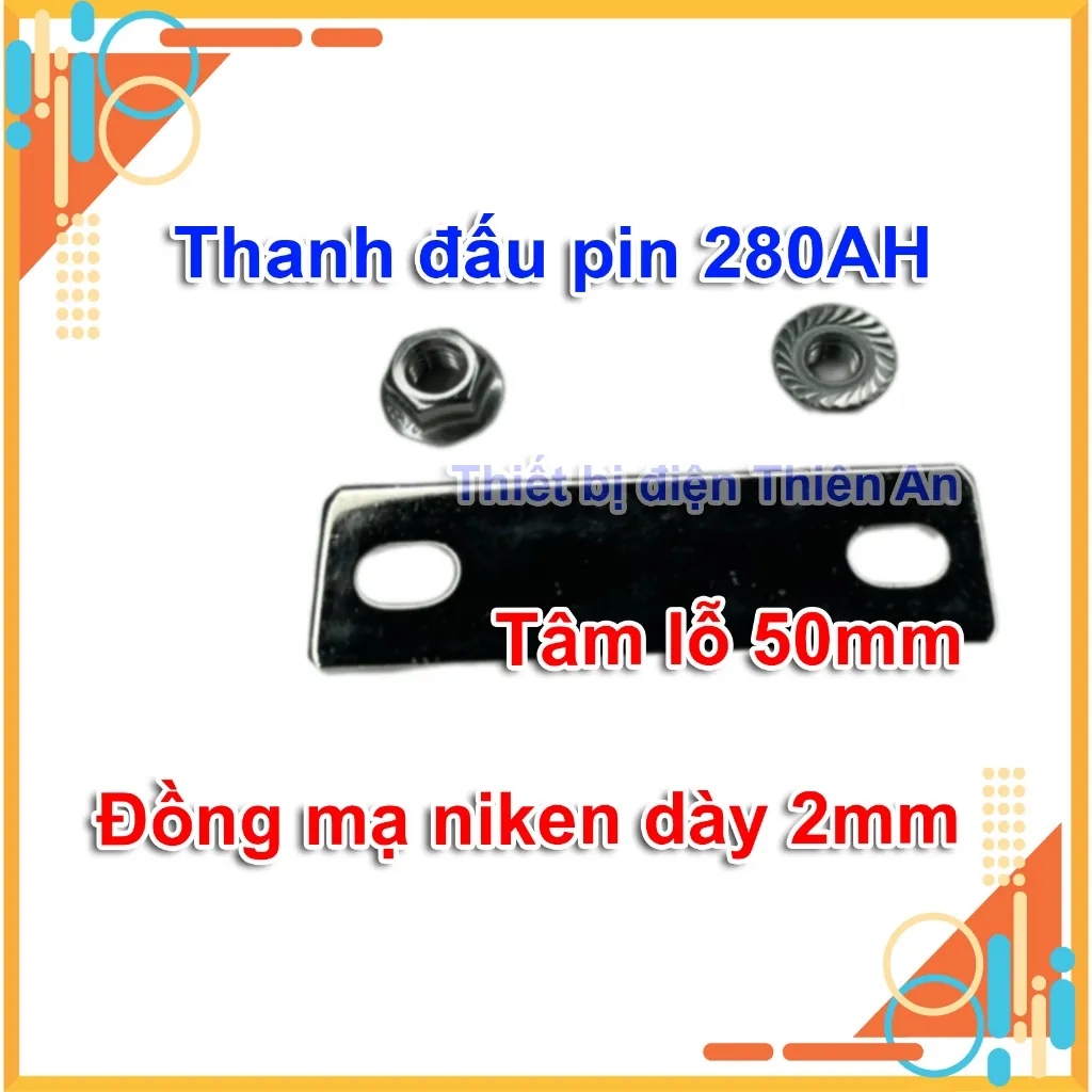 thanh nối pin lithium tâm lỗ 50mm ốc M6