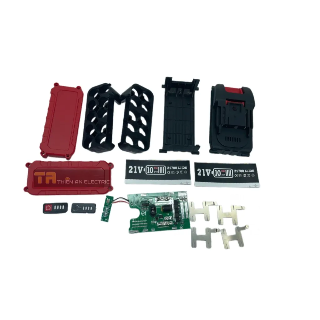 vỏ mạch pin M21 21700 10 cell 5S2P sạc adapter - hình ảnh thực tế