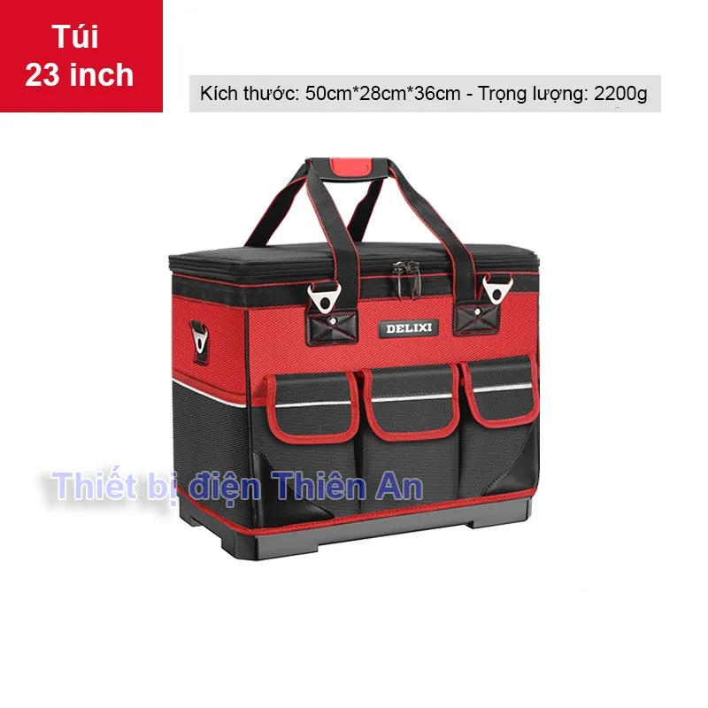 túi đồ nghề Delixi nắp vuông đế cứng - hình ảnh thực tế