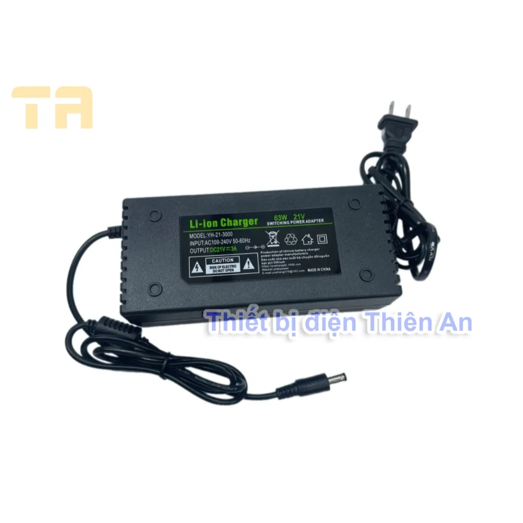 sạc nhanh 21V 3A có quạt - hình ảnh thực tế