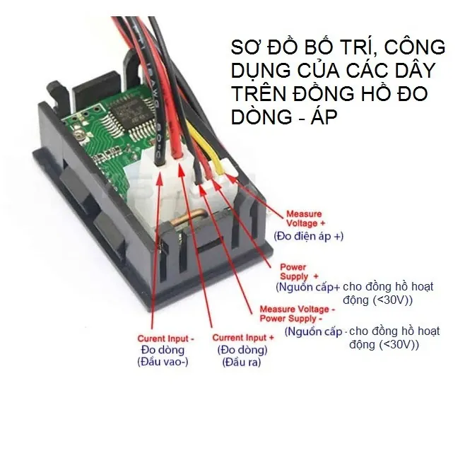 đồng hồ LED đo dòng áp DC 100V 10A - hình ảnh thực tế