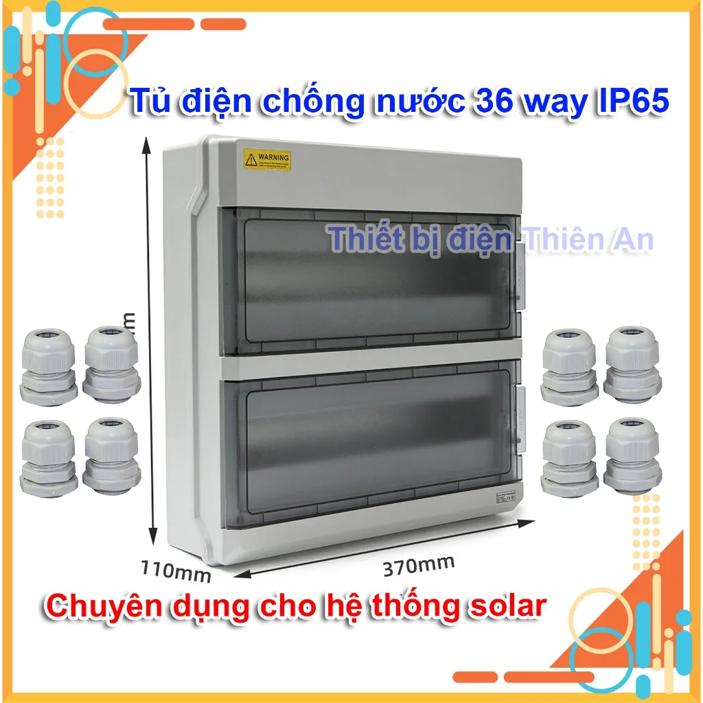 Tủ điện chống nước 36 WAY 2 hàng cửa trong suốt