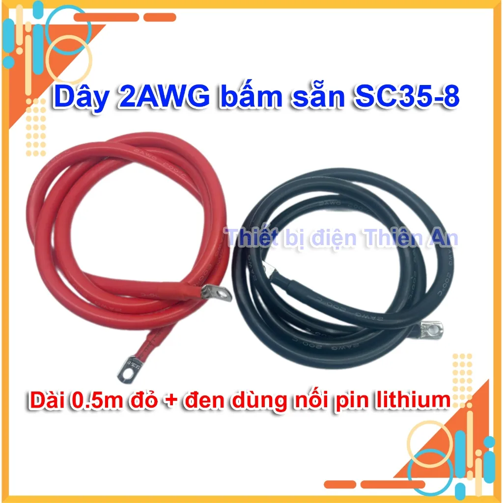 Dây silicon bấm sẵn cos SC35-8 bằng máy, có co nhiệt