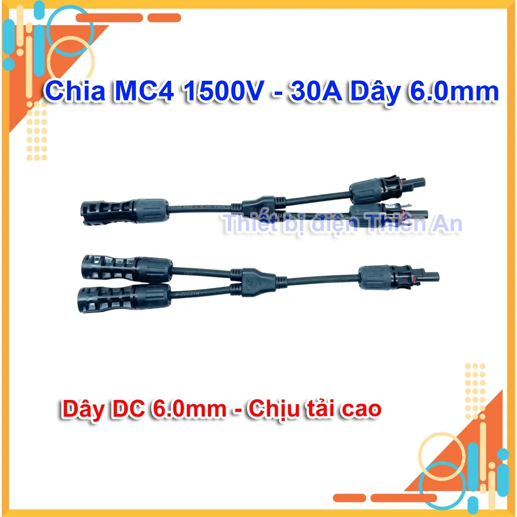 Cặp đầu nối MC4 chữ Y 1 ra 2 dùng để đấu song song