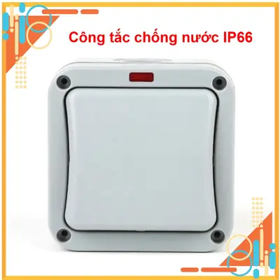 Công tắc ngoài trời đơn hình vuông chống nước và bụi công tắc 1 nút nhấn chống nước IP66