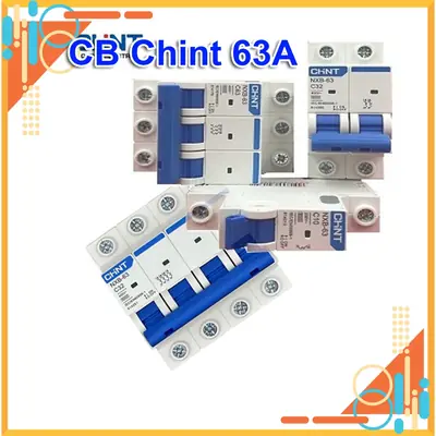 Cầu dao Aptomat an toàn 2 Pha 63A Chint - MCB NXB-63 CB Chint 2P 63A
