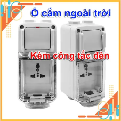 Ổ cắm điện kèm công tắc đèn ngoài trời không thấm nước cho sân vườn và ổ cắm điện ngoài trời IP68