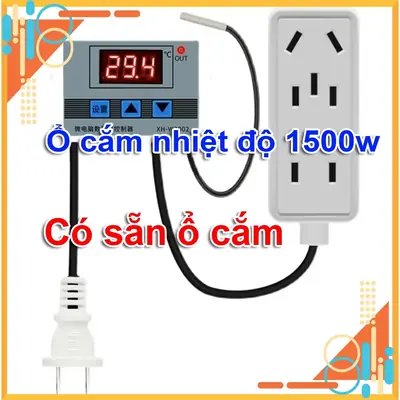 Công Tắc Điều Khiển Nhiệt Độ Máy Ấp Trứng XH-W3002 có sẵn ổ cắm điện và phích cắm