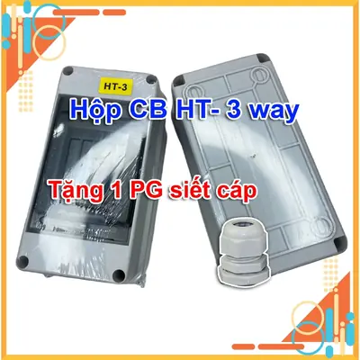 Tủ điện nổi nhựa gắn CB ngoài trời HT 3 Way chống nước chống cháy chống bụi hộp điện nổi 3 đường ngoài trời chống nước