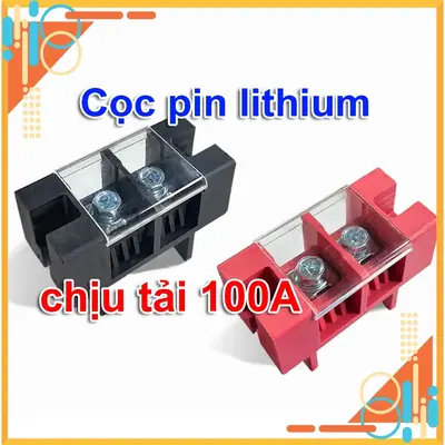 Cọc đồng 100A đỏ đen cho pin lithium cọc âm dương pin cọc pin 100A trạm kết nối đầu ra thùng pin Lithium