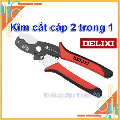 Kìm cắt dây đa năng cao cấp DELIXI 2079 dụng cụ cắt cáp tuốt dây điện đa năng 2 trong 1 lưỡi cắt thế hệ mới chống trượt