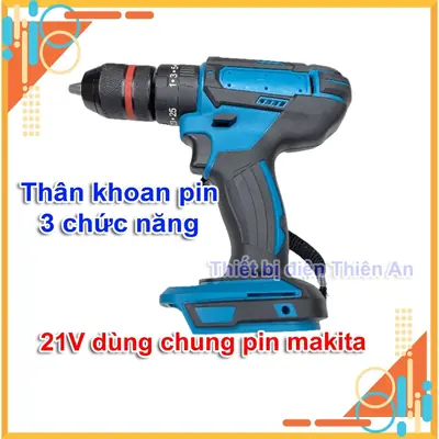 Thân máy khoan pin đầu kẹp 13mm auto lock động cơ chổi than 3 chức năng có búa chân pin phổ thông M21 21V