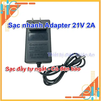 Sạc adapter pin 21v có đèn báo đầy tự ngắt sạc pin máy khoan bắn vít cầm tay chân adapter pin M21