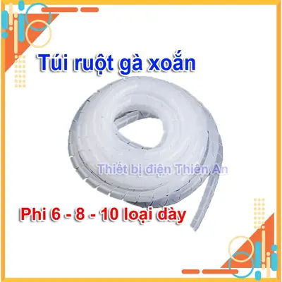 Dây xoắn ruột gà ống ruột gà loại dày phi 6 phi 8 phi 10 phi 12 phi 14 phi 16  bảo vệ dây điện