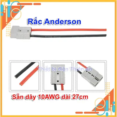Rắc Anderson cắm xe máy điện xe nâng điện nối nhanh chịu tải 50A dây 10AWG dài 27cm