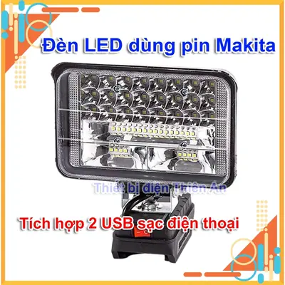 Đèn pin led siêu sáng dùng chung pin M21 18v - tích hợp 2 cổng usb sạc điện thoại, sạc dự phòng