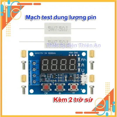Mạch test dung lượng pin Lithium Li-on 18650/32650 ZB2L3 - kèm trở sứ công suất 1.2-12V, 0-3A