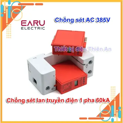 Thiết bị chống sét lan truyền AC 1 pha 385V 60kA 2P EARU cho hệ thống điện mặt trời cắt sét AC 385V