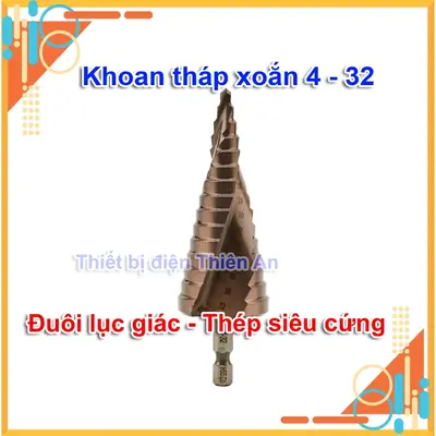 Mũi Khoan Tháp CoBan khoan Inox 4/32 mũi khoan tháp đuôi lục giác siêu bén