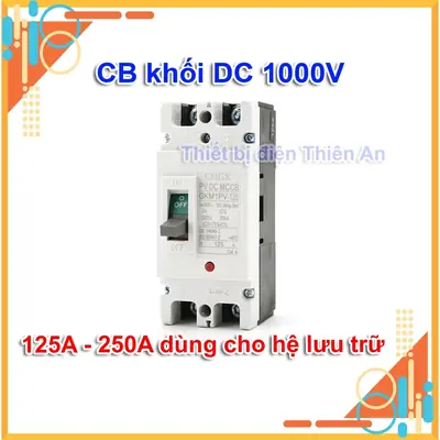 MCCB DC 2P 125A 160A 1000VDC - Bộ Ngắt Mạch Bảo Vệ Cho Hệ Thống Bình Acquy Pin Lithium