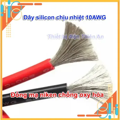 Dây 10AWG vỏ silicon dùng nối pin lithium 10AWG Dây siêu mềm chịu nhiệt tải cao 5.3mm2