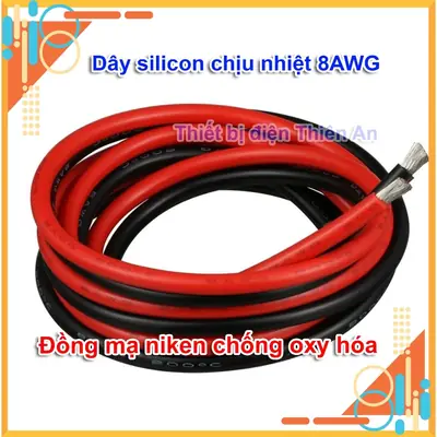 Dây 8AWG chịu nhiệt cao vỏ silicon dùng nối pin 8AWG Dây siêu mềm chịu tải cao chuyên dụng cho pin