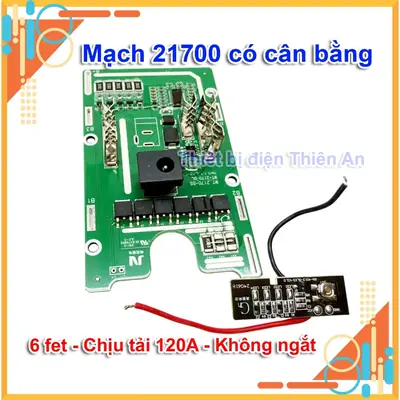Mạch Pin M21 21V Cell 21700 – 6 MOSFET Chịu Tải Cao – CÓ CÂN BẰNG CELL – Báo Pin – Sạc Adapter