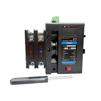 ATS FANHEY 100A 2P 220V FHG-100/2P-S6 Có Tay Gạt – Chuyển Nguồn Tự Động 1 Pha | Điện Lưới - Máy Phát
