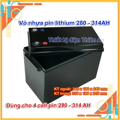 Vỏ Hộp Pin Lithium 12V ABS Đựng 4 Cell 3.2V LFP 280Ah 314Ah Thay Thế Bình Chì Vỏ Pin Lithium 12V