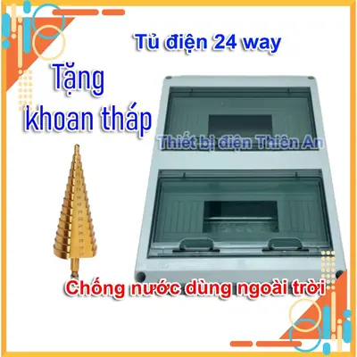 Hộp Tủ Điện Chống Nước 24 WAY – IP65 – Nhựa ABS Cao Cấp – Lắp Nổi Ngoài Trời & Solar