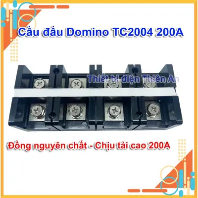 Cầu Đấu Điện Domino TC2004 4P 200A Cầu Đấu Điện Domino 4 cực dòng 200A Domino 4P 200A
