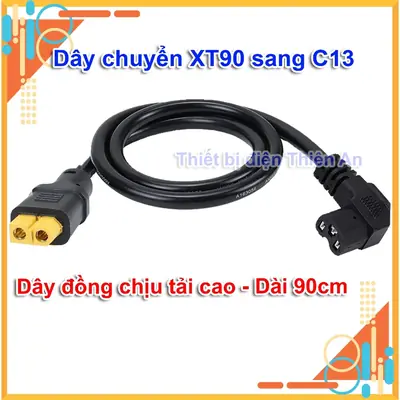 Dây C13 Sang XT90 – Dài 90cm – Dây Đồng 4.0mm² Chịu Dòng Cao – Sạc Pin Lithium, Bộ Nguồn Công Suất Lớn