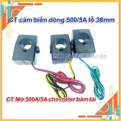 Cảm Biến Dòng Điện CT Mở 500A/5A – Lỗ 36mm – Split Core Transformer Chính Xác Cao