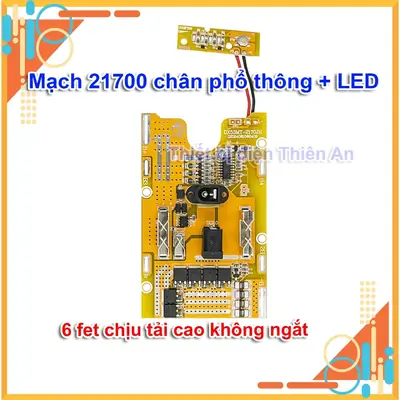 Mạch pin 21700 6 mosfet M21 chân phổ thông M21 21v chịu tải cao kèm báo pin sạc 2 ngõ adapter