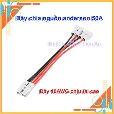 Dây chia nguồn Anderson 50A 10AWG siêu mềm dài 25cm chia nguồn pin lưu trữ inverter solar xe điện