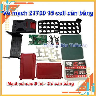 Bộ Vỏ Mạch Pin M21 21700 – 15 Cell (5S3P) – BMS 6 FET Cân Bằng – Chuẩn M21 18V 21V M21 adapter