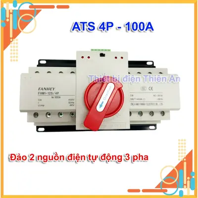 ATS đảo nguồn tự động 3 pha 4 dây FHM-125/4p – chuyển nguồn điện lưới nguồn dự phòng hệ thống solar
